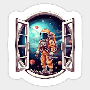 Astronaut Outside the Galaxy Window #7 Sticker